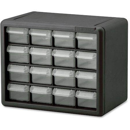 Akro-Mils Plastic Storage Cabinet, 16-Draw, 6-3/8"x10-1/2"x8-1/2", GY AKM10116